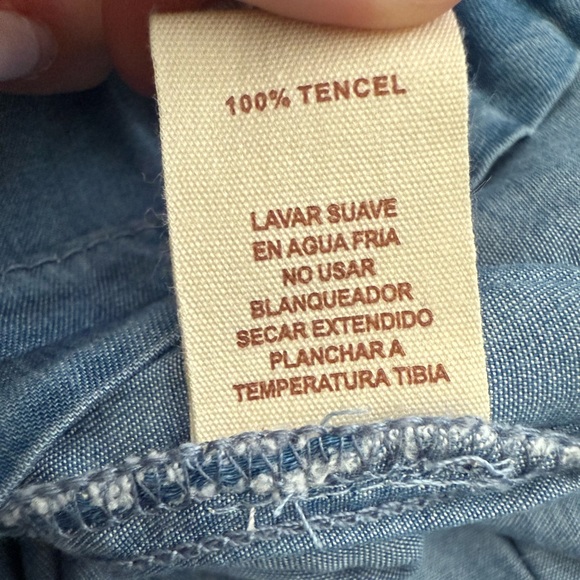 Hem & Thread Solid Blue Square Neck Babydoll Dress- Medium - Picture 7 of 12